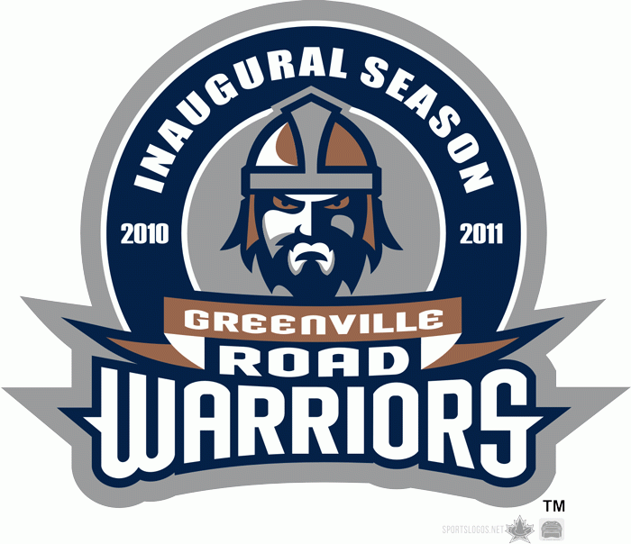 greenville road warriors 2010-pres anniversary logo iron on heat transfer